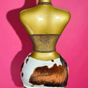 ROMWE Cow Print Mini Skirt